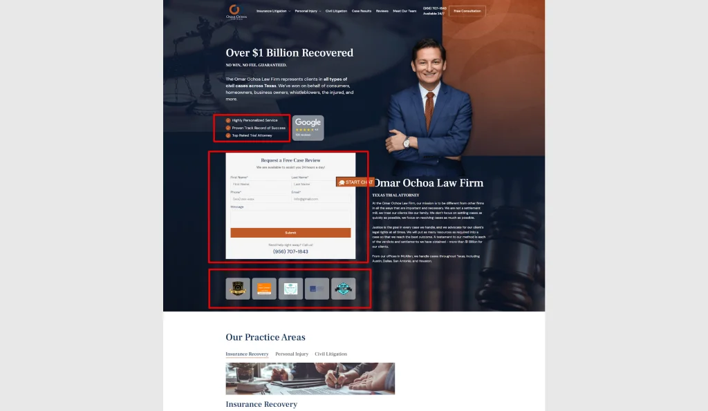 Omar Ochoa new website structure