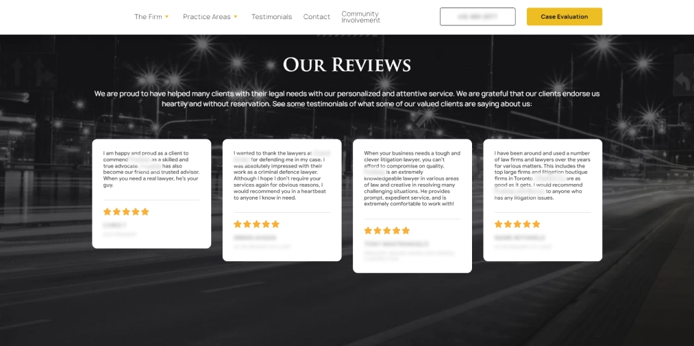 testimonials example