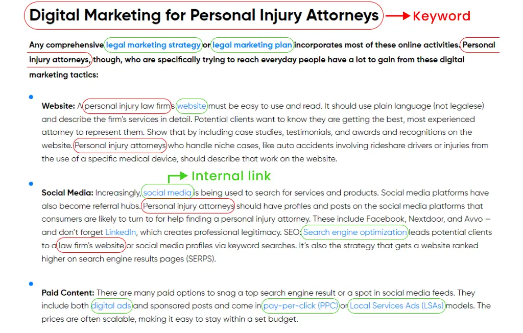 keywords for attorneys