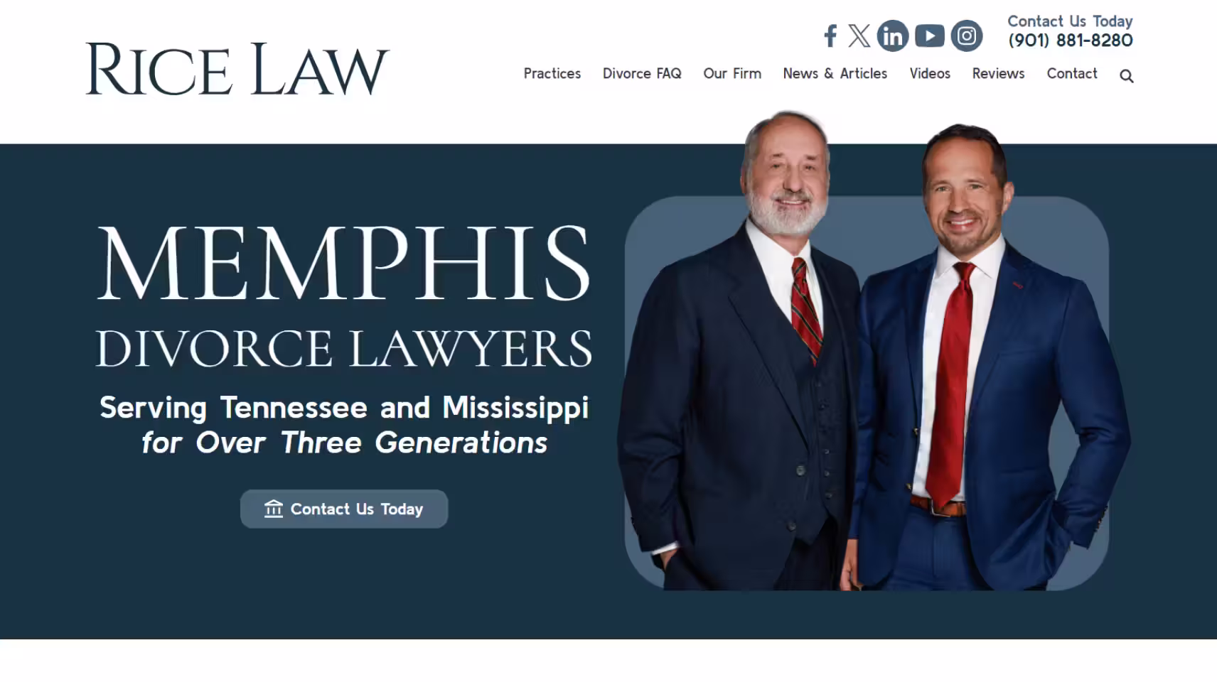 Rice Law website homepage
