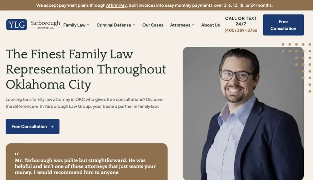 Website image after