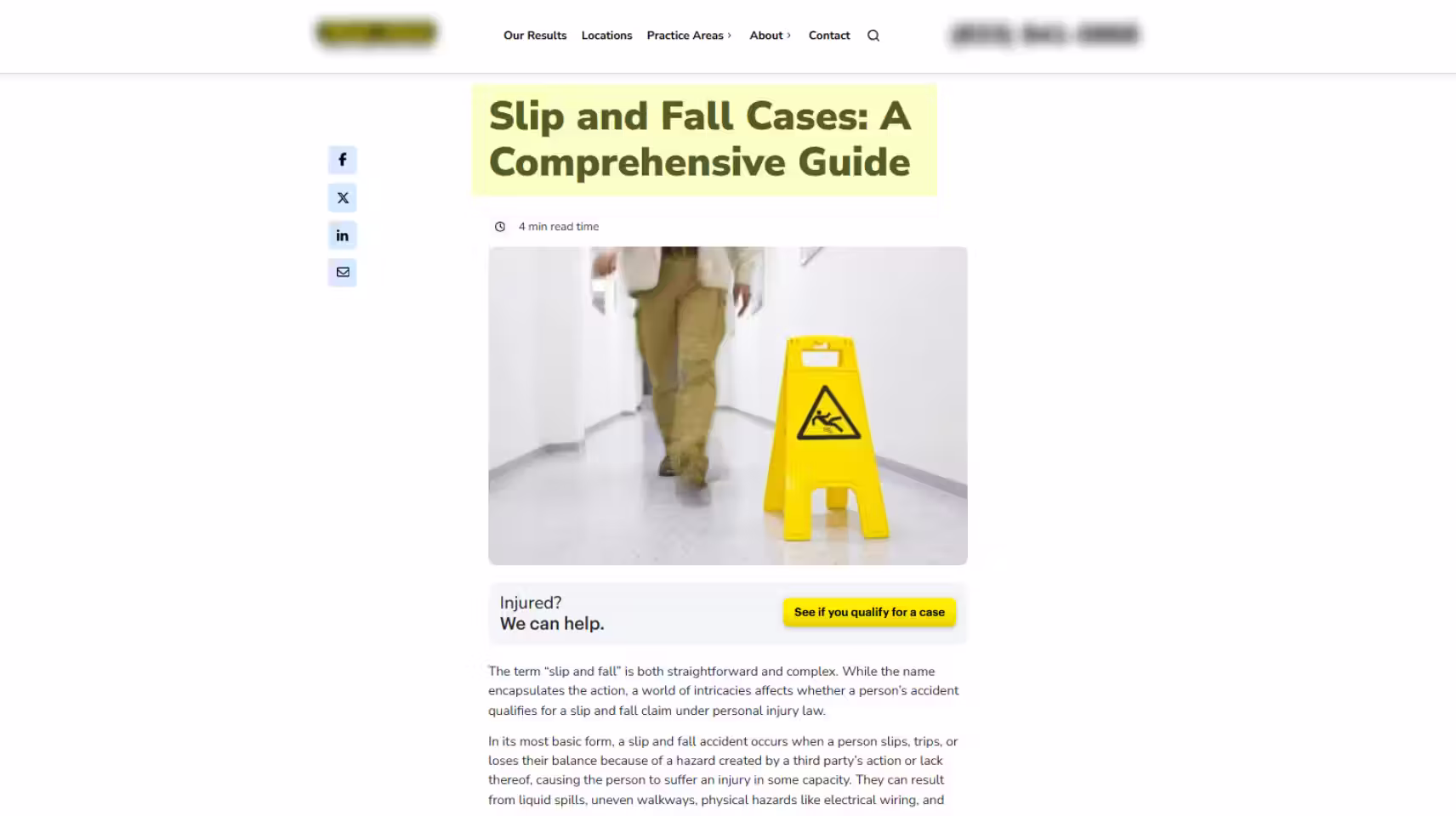 Content what is a slip and fall claim