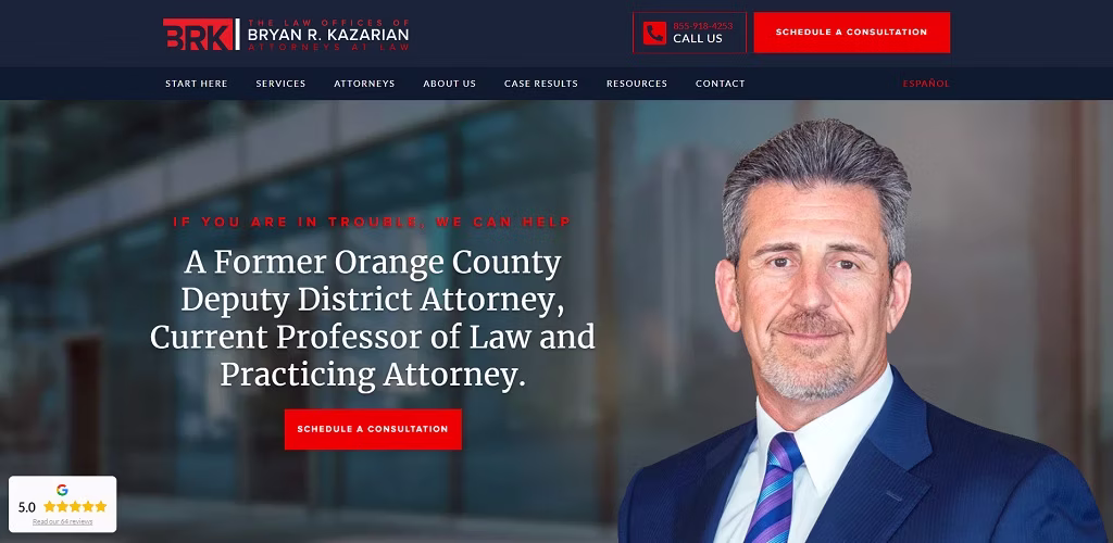 The Law Offices of Bryan R. Kazarian best law firm websites