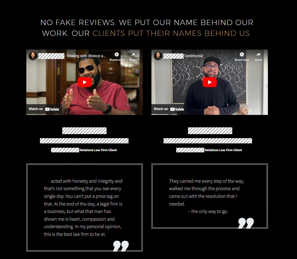 testimonials example