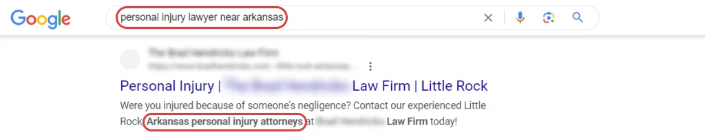 Optimized personal injury lawyer website