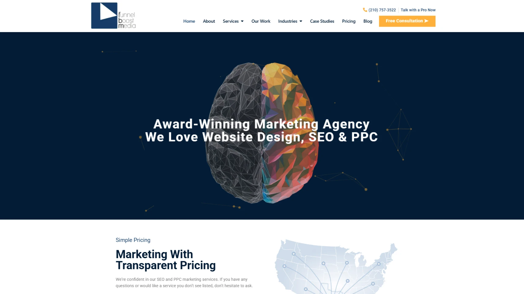 Funnel Boost Media homepage