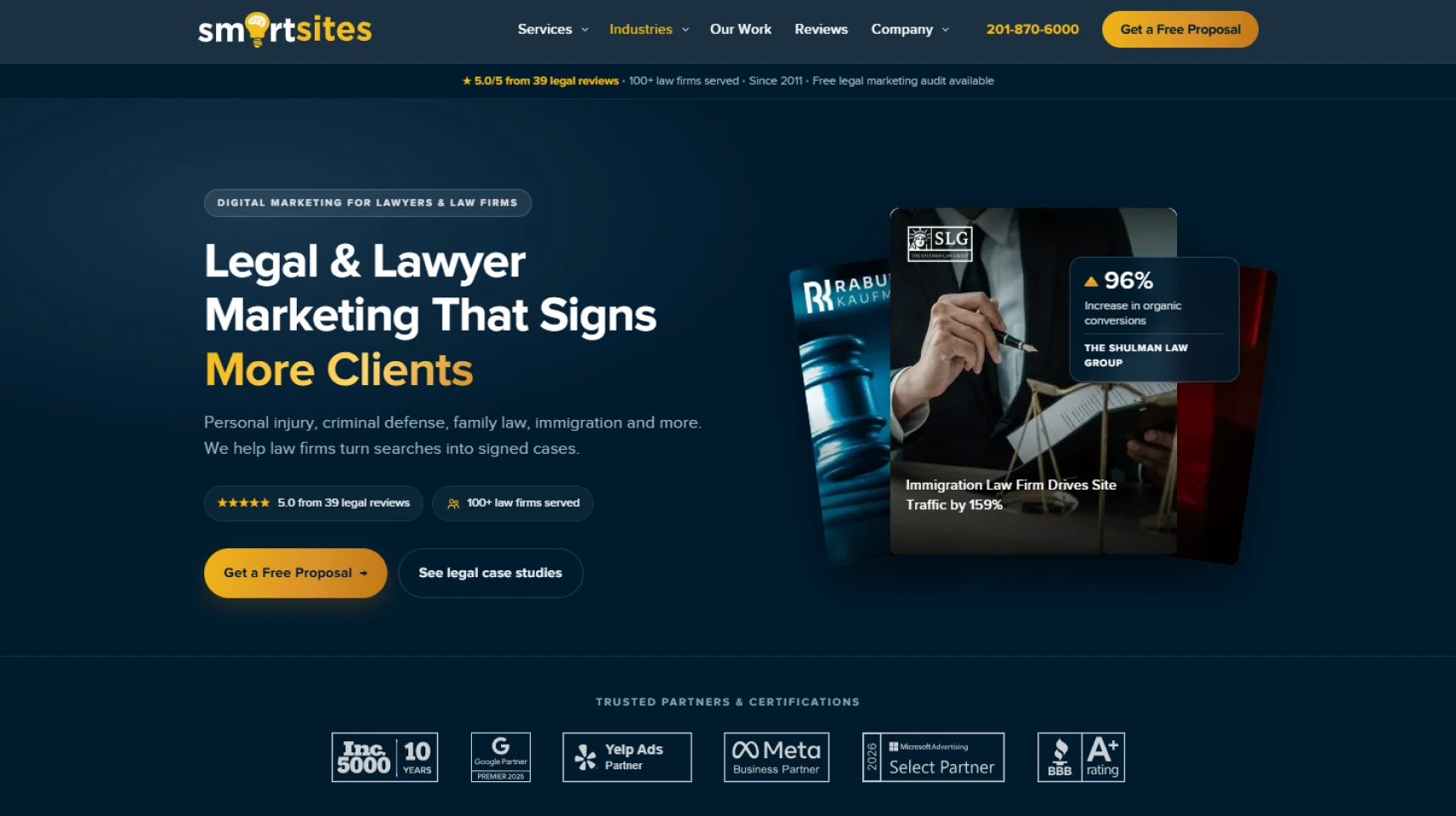 SmartSites legal marketing page