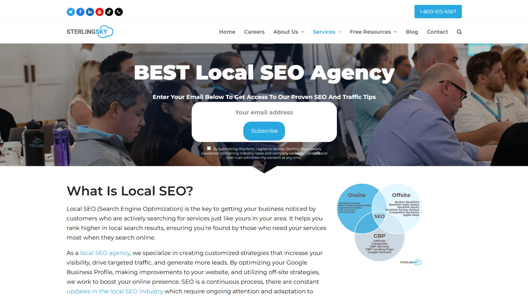 Sterling Sky local SEO page